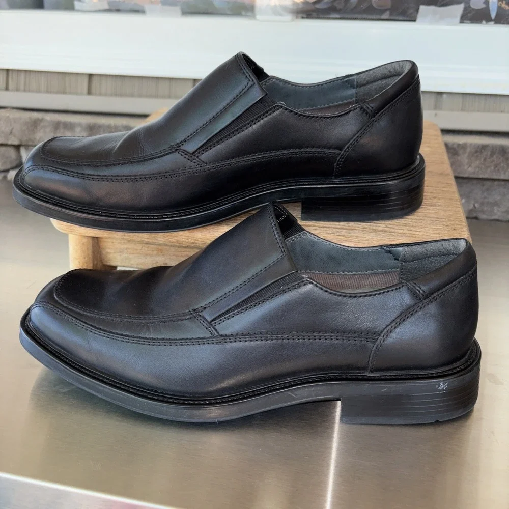 Dockers Refurbished Pro Style All Comfort Black Leather Shoes 090-3184 Men's 9.5